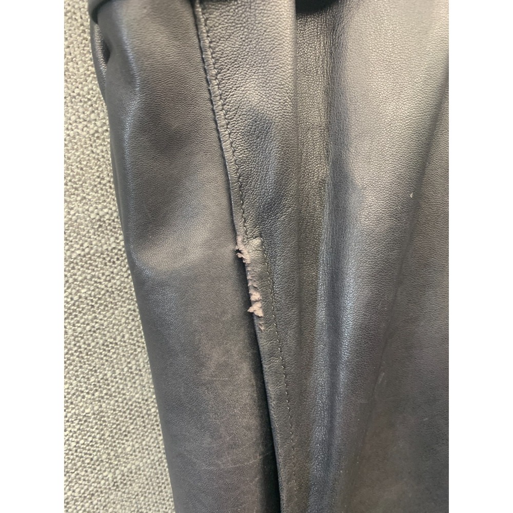 Vintage Reed Sportswear Trench Coat Womens Black Leather Flap Detail Made in USA - Picture 9 of 16